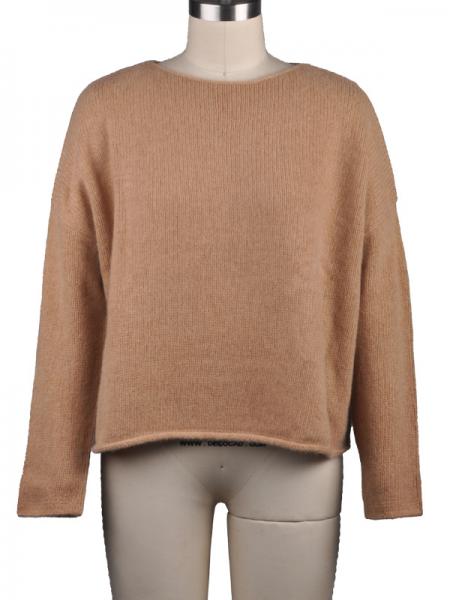 LADIES' 100%CASHMERE TUBE YARN PULLOVER