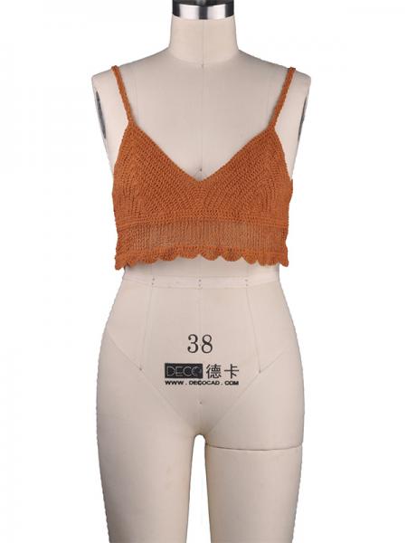 LADIES' KNITTED SPAGHETTI STRING SHIRT