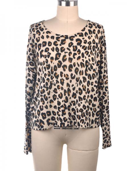 LADIES' LEOPARD PRINT PULLOVER