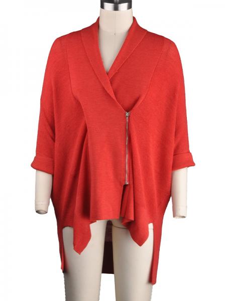 LADIES' MERINO WOOL ZIPPER CARDIGAN